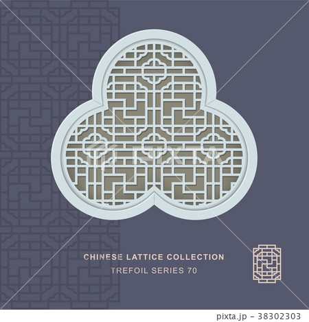 Chinese window tracery retro geometry frame Chinese window tracery retro geometry frame 38302303