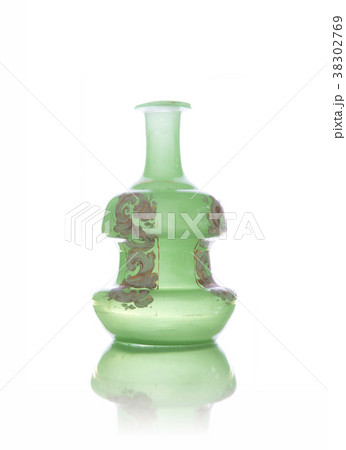 Green glass vase isolated on white backround Green glass vase isolated on white backround 38302769