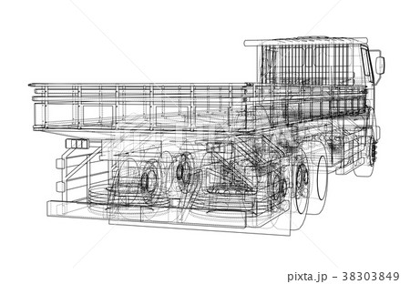 European truck outlined vector 38303849
