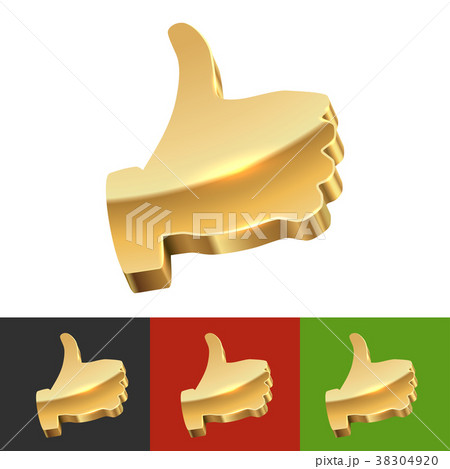 Thumb Up 3D Gold Sign 38304920