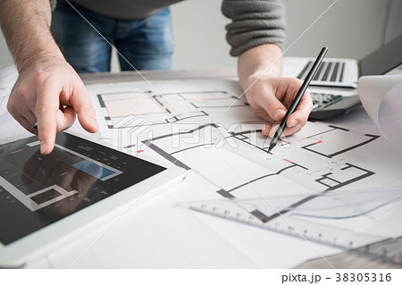 architect architecture drawing project blueprint  38305316