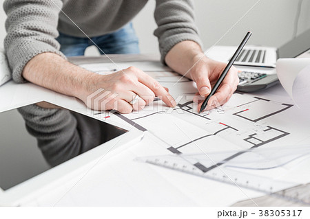 architect architecture drawing project blueprint  38305317