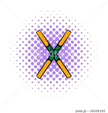Wooden sword bokken  icon, comics style 38306185