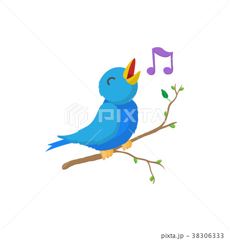 Singing bird icon, cartoon style 38306333