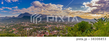 Landscape for panorama at sunset in Luang Prabang 38306853