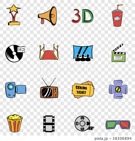 Cinema set icons 38306894