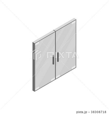 Double glass office door icon, isometric 3d style  38308718
