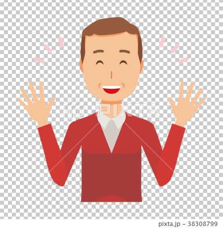 一個穿著毛衣的中年男子正在伸手 一個穿著毛衣的中年男子正在伸手 38308799