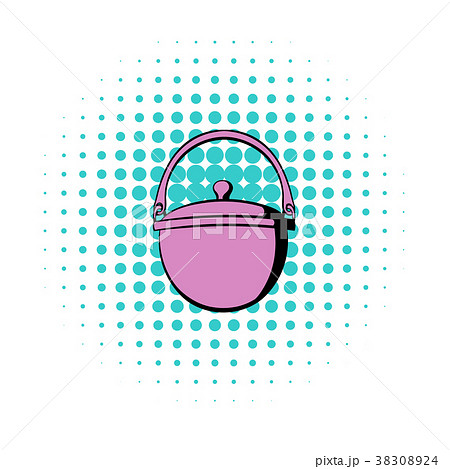 Traditional cooking cauldron icon, comics style Traditional cooking cauldron icon, comics style 38308924