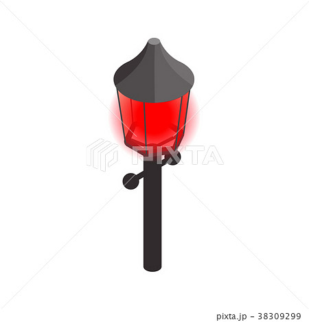 Red light icon, isometric 3d style Red light icon, isometric 3d style 38309299