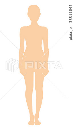 女性全身シルエットのイラスト素材