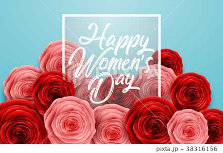 International Happy Women's Day with square frame  38316156