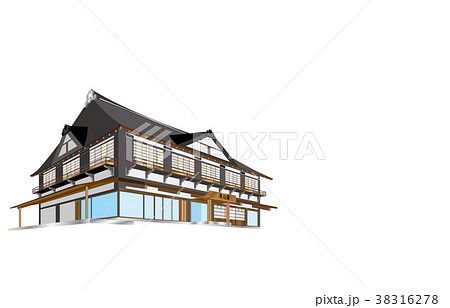 建物いろいろ温泉宿のイラスト素材 建物いろいろ温泉宿のイラスト素材
