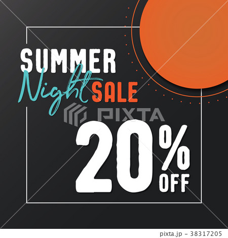 Summer Night Sale 20 percent off vector heading Summer Night Sale 20 percent off vector heading 38317205