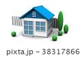House and garden on white background. 3D rendering 38317866