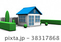 House and garden on white background. 3D rendering 38317868