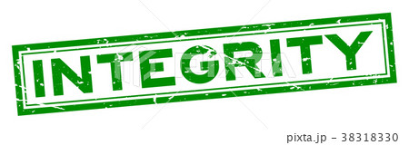 Grunge green integrity square rubber seal stamp Grunge green integrity square rubber seal stamp 38318330