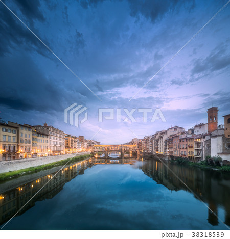 Panoramic view of Ponte Vecchio Bridge, Florence Panoramic view of Ponte Vecchio Bridge, Florence 38318539