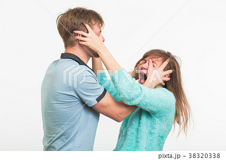 Woman victim of domestic violence and abuse. The 38320338