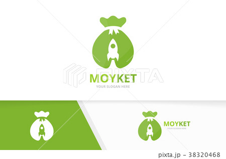 Vector bag and rocket logo combination. Sack and Vector bag and rocket logo combination. Sack and 38320468