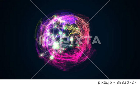 abstract energy ball rotating on black background abstract energy ball rotating on black background 38320727