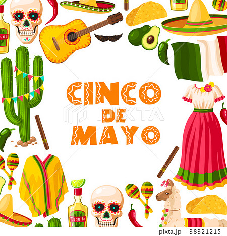 Cinco de Mayo festive card of mexican fiesta party 38321215