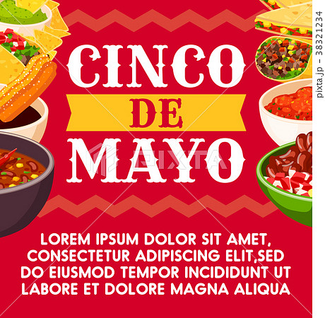 Mexican Cinco de Mayo vector celebration food 38321234