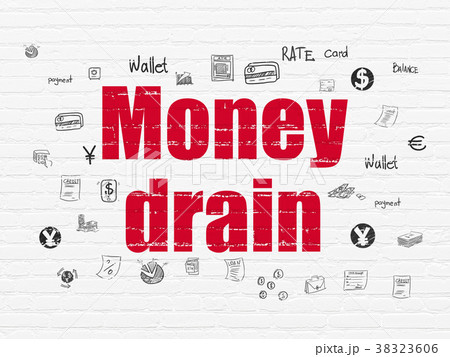 Money concept: Money Drain on wall background 38323606