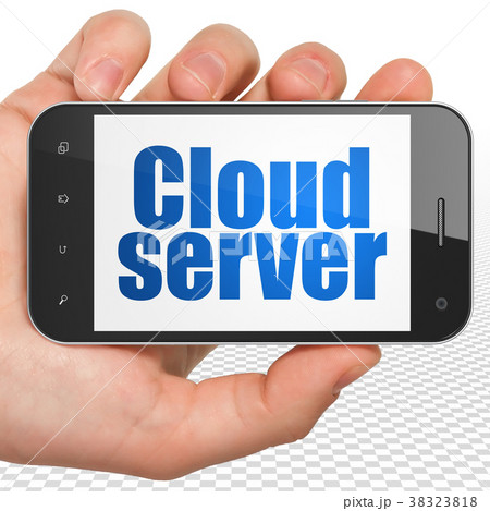 Cloud computing concept: Hand Holding Smartphone Cloud computing concept: Hand Holding Smartphone 38323818