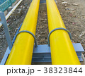 yellow gas pipeline with bolts and nut of natur 38323844