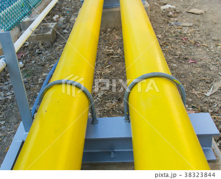 yellow gas pipeline with bolts and nut of natur yellow gas pipeline with bolts and nut of natur 38323844