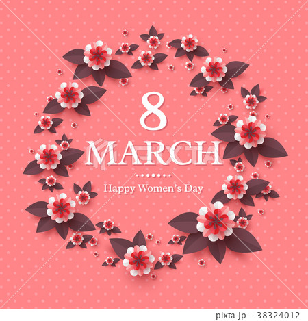 March 8 greeting card. 38324012