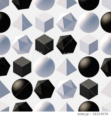 Pattern with 3d shapes. 38324076
