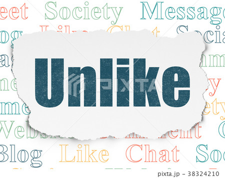 Social network concept: Unlike on Torn Paper 38324210