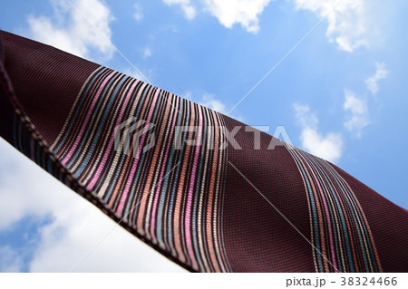 和風素材、青空、縞、和布、布地 38324466