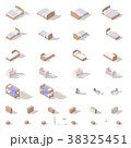 Bedroom and children room furniture icon set 38325451