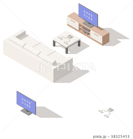 Video game console lowpoly isometric icon set 38325453