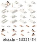 Living room low poly isometric icon set 38325454