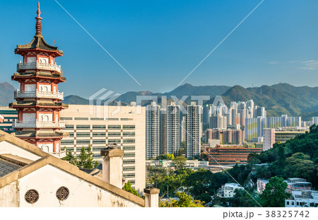 Pagoda at Po Fook Hill Columbarium in Hong Kong 38325742