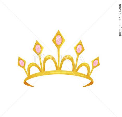 Shiny Princess Tiara Decorated With Five Preciousのイラスト素材