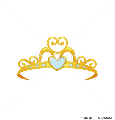 Golden Princess Tiara Beautiful Queen Crownのイラスト素材 3260