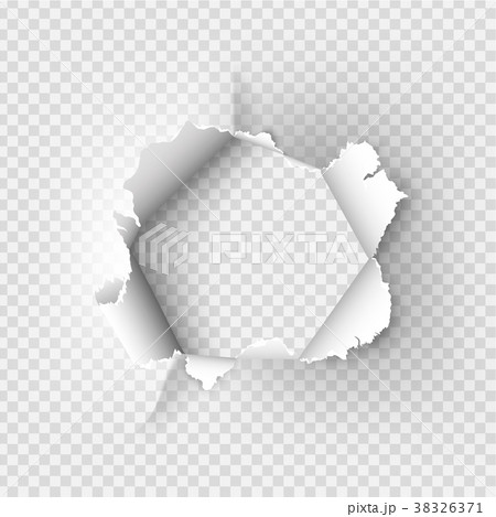 ragged Hole torn in ripped paper 38326371