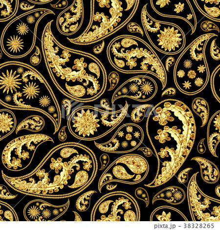 Seamless paisley pattern transparent pattern - Stock Illustration  [84378887] - PIXTA