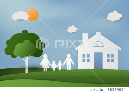 Family with children in the house. 38329094