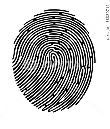Black fingerprint shape, secure identification 38329716
