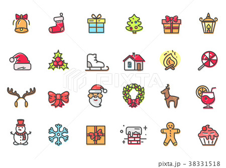 Christmas Icons Collection Vector Illustration 38331518