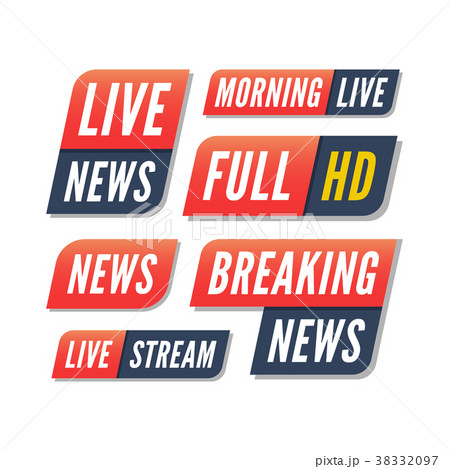 set of tv banners. breaking live news logos 38332097