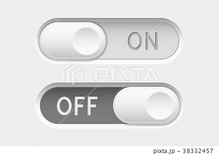 On and Off long oval icons. Toggle switch 38332457