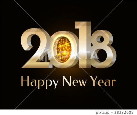 Happy New Year 2018 Sparkling Vector Illustration Happy New Year 2018 Sparkling Vector Illustration 38332605