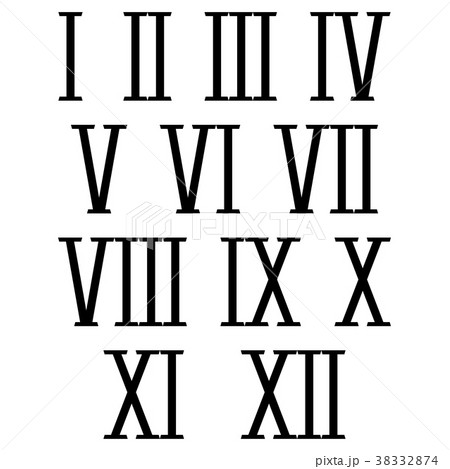 Roman numerals. Black numbers on white background 38332874